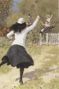 Percy tarrant She gave a Sort of Shout and ran towards  us (mk37) oil painting reproduction